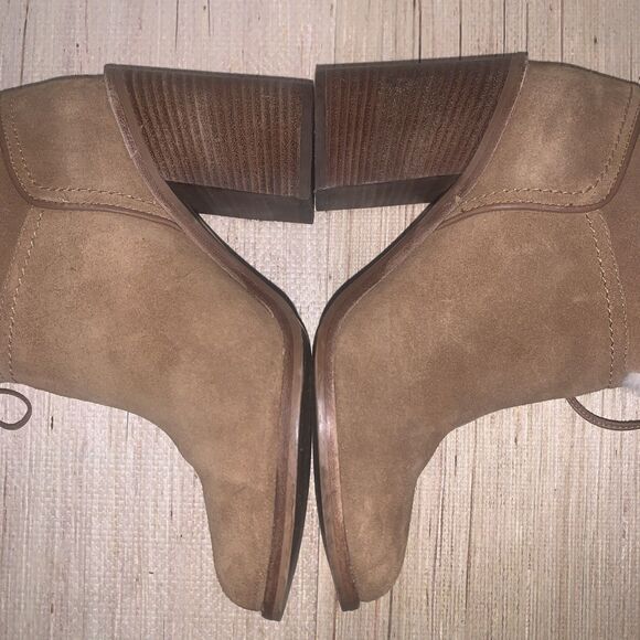 UGG Jerene Bootie Brown Suede Lace Up Block Heel Sheepskin Shearling Lined 8.5 - Picture 6 of 15